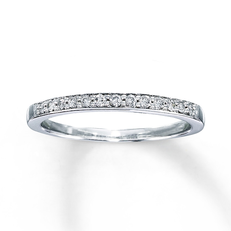 Main Image 1 of Previously Owned Diamond Anniversary Band 1/8 ct tw Round-cut 10K White Gold