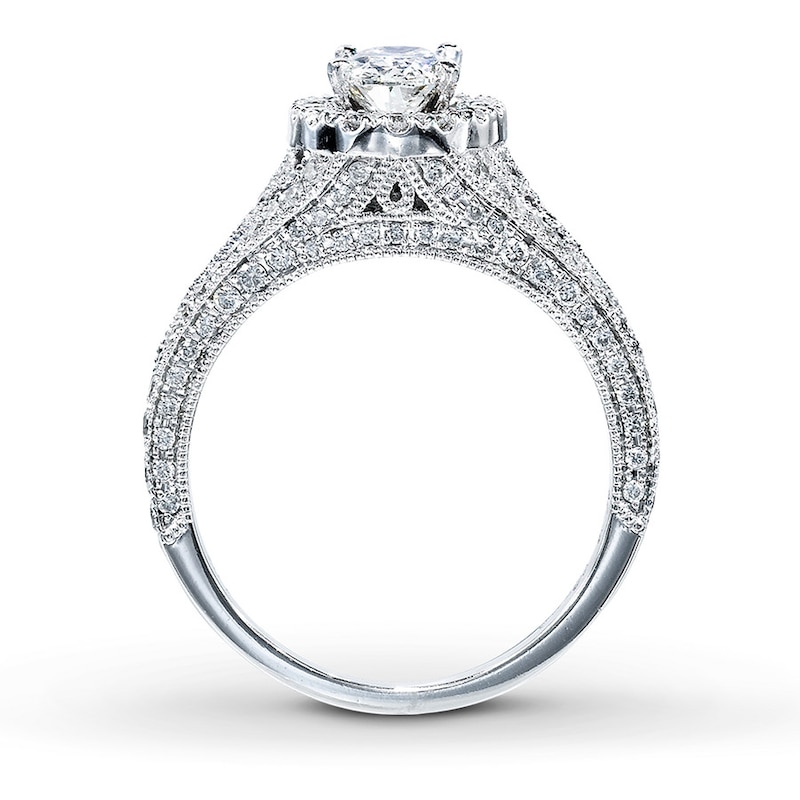 Main Image 2 of Previously Owned Neil Lane Engagement Ring 1-1/2 ct tw Oval & Round-cut Diamonds 14K White Gold Size 5