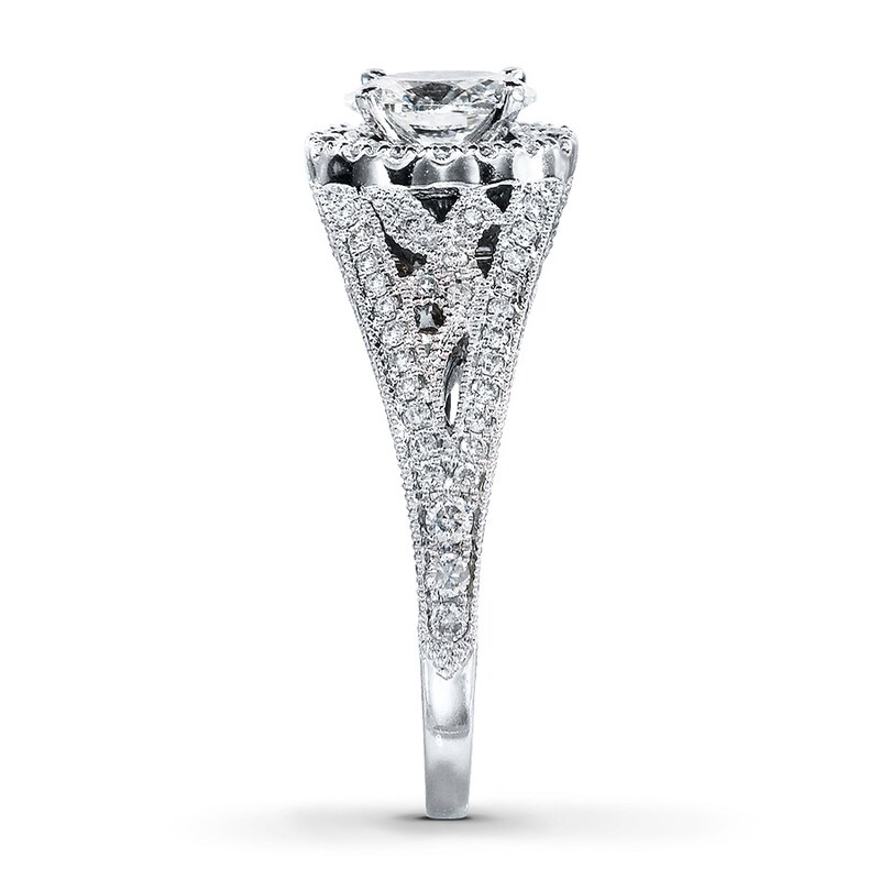Main Image 3 of Previously Owned Neil Lane Engagement Ring 1-1/2 ct tw Oval & Round-cut Diamonds 14K White Gold Size 5