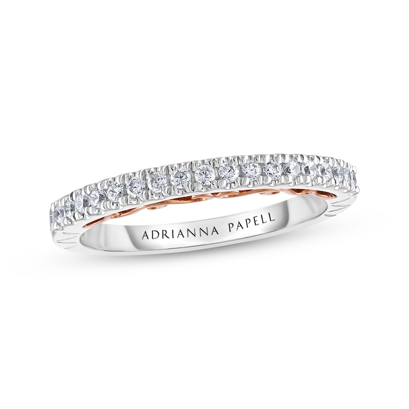 Main Image 1 of Previously Owned Adrianna Papell Diamond Wedding Band 1/4 ct tw 14K Two-Tone Gold