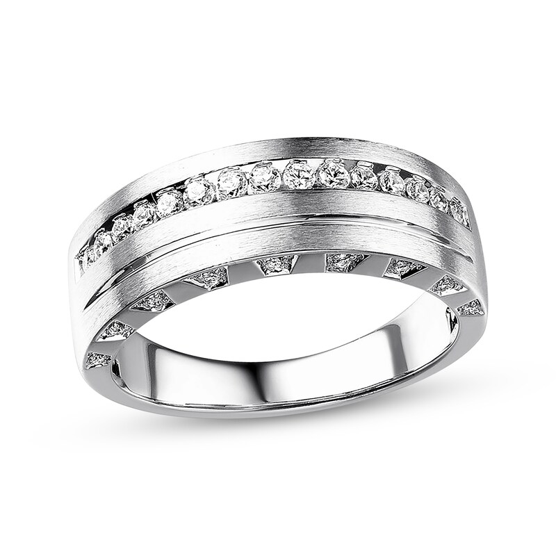 Main Image 1 of Previously Owned Men's Diamond Wedding Band 3/8 ct tw 10K White Gold