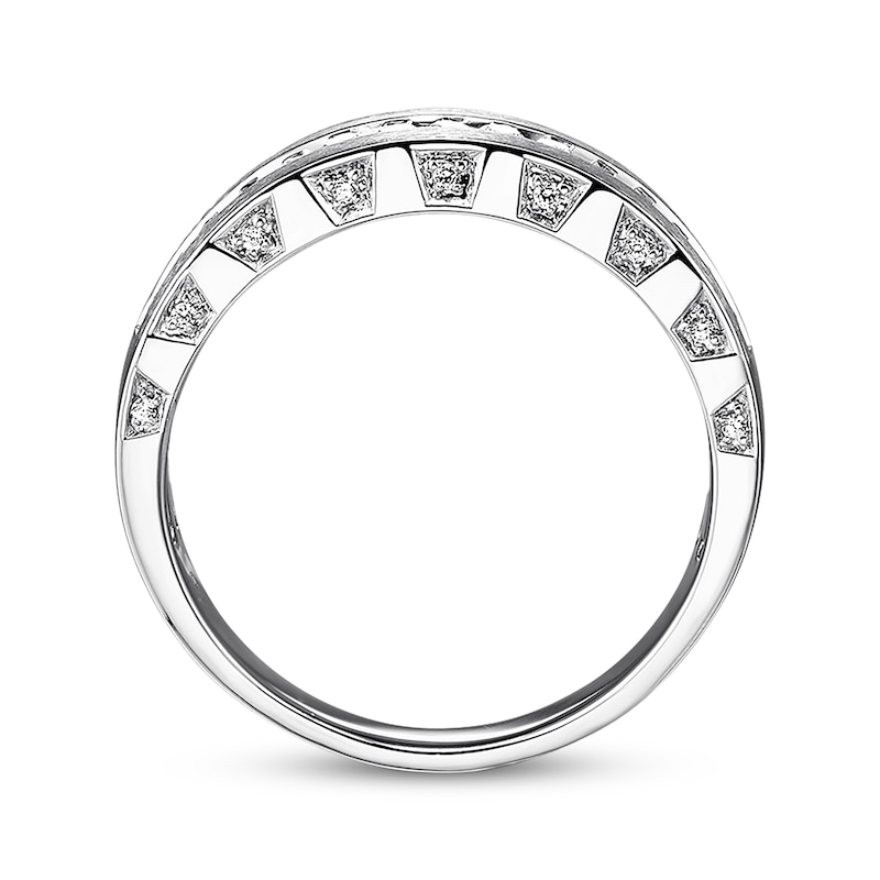 Main Image 2 of Previously Owned Men's Diamond Wedding Band 3/8 ct tw 10K White Gold