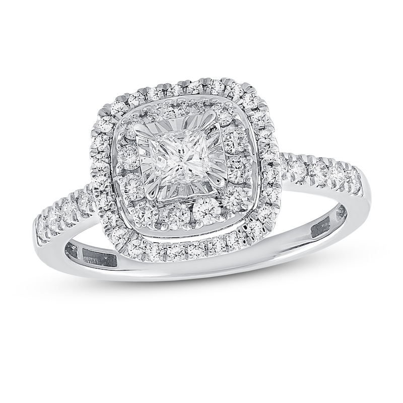 Main Image 1 of Previously Owned Diamond Engagement Ring 3/4 ct tw 14K White Gold