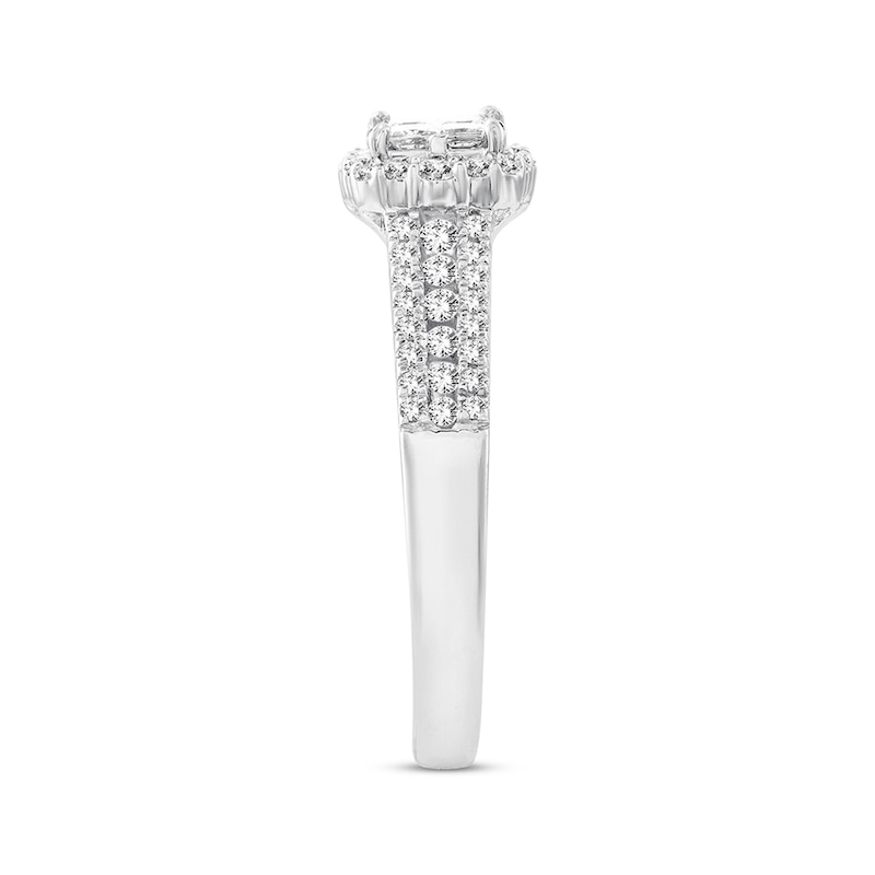 Previously Owned Diamond Engagement Ring 5/8 ct tw Princess & Round-cut 14K White Gold
