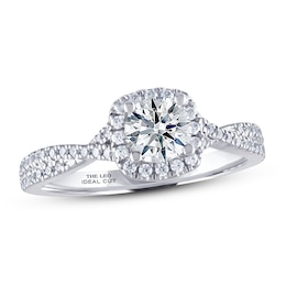 Previously Owned THE LEO Ideal Cut Diamond Engagement Ring 1 ct tw Round-cut 14K White Gold