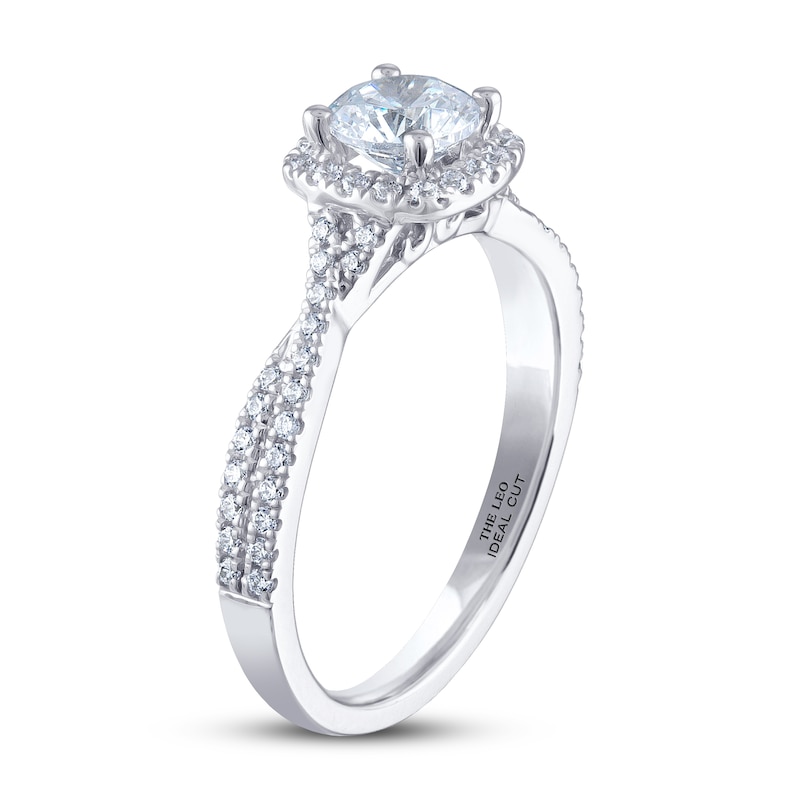 Main Image 2 of Previously Owned THE LEO Ideal Cut Diamond Engagement Ring 1 ct tw Round-cut 14K White Gold