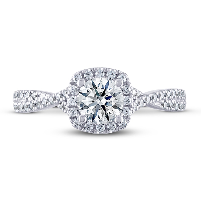 Main Image 3 of Previously Owned THE LEO Ideal Cut Diamond Engagement Ring 1 ct tw Round-cut 14K White Gold
