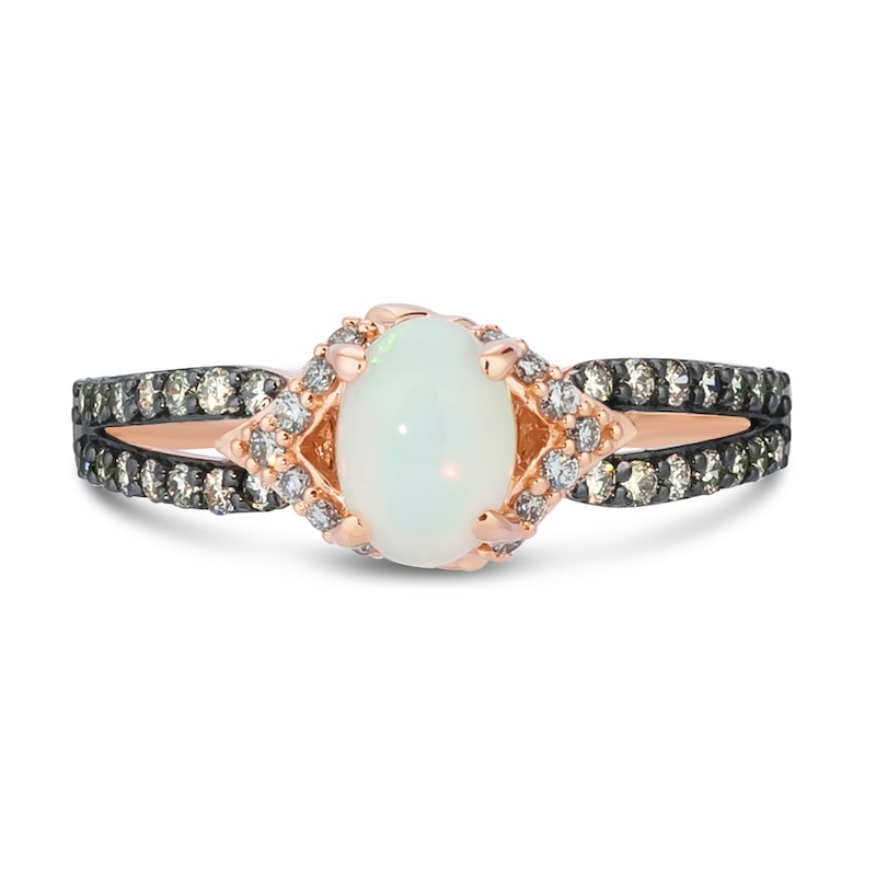 Main Image 4 of Previously Owned Le Vian Opal Ring 1/3 ct tw Diamonds 14K Strawberry Gold