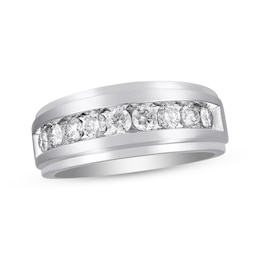 Previously Owned Men's Diamond Wedding Band 1 ct tw Round-cut 10K in White Gold