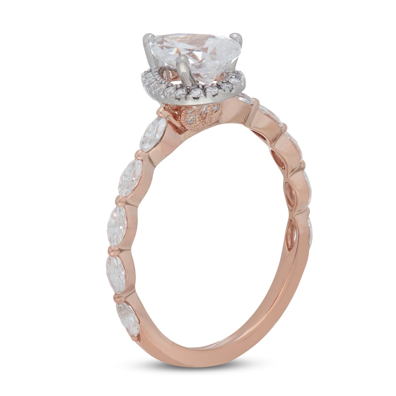 Previously Owned Neil Lane Premiere Diamond Engagement Ring 1-1/2 ct tw Pear & Marquise-cut 14K Rose Gold - Size 7