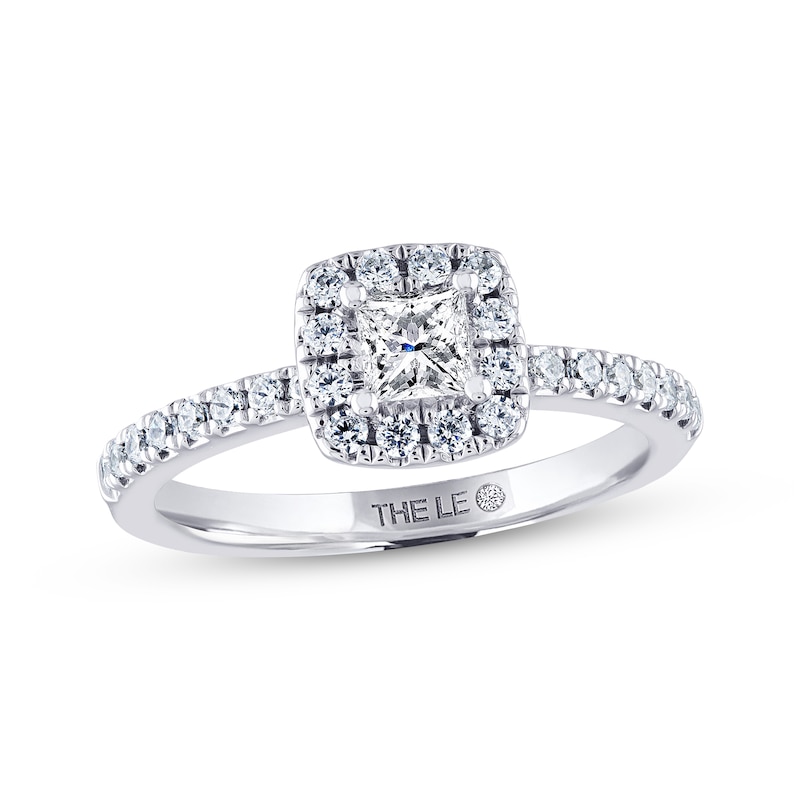 Previously Owned THE LEO Diamond Engagement Ring 5/8 ct tw Princess & Round-cut 14K White Gold