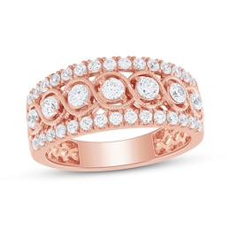 Previously Owned Diamond Anniversary Band 1 ct tw Round-cut 10K Rose Gold