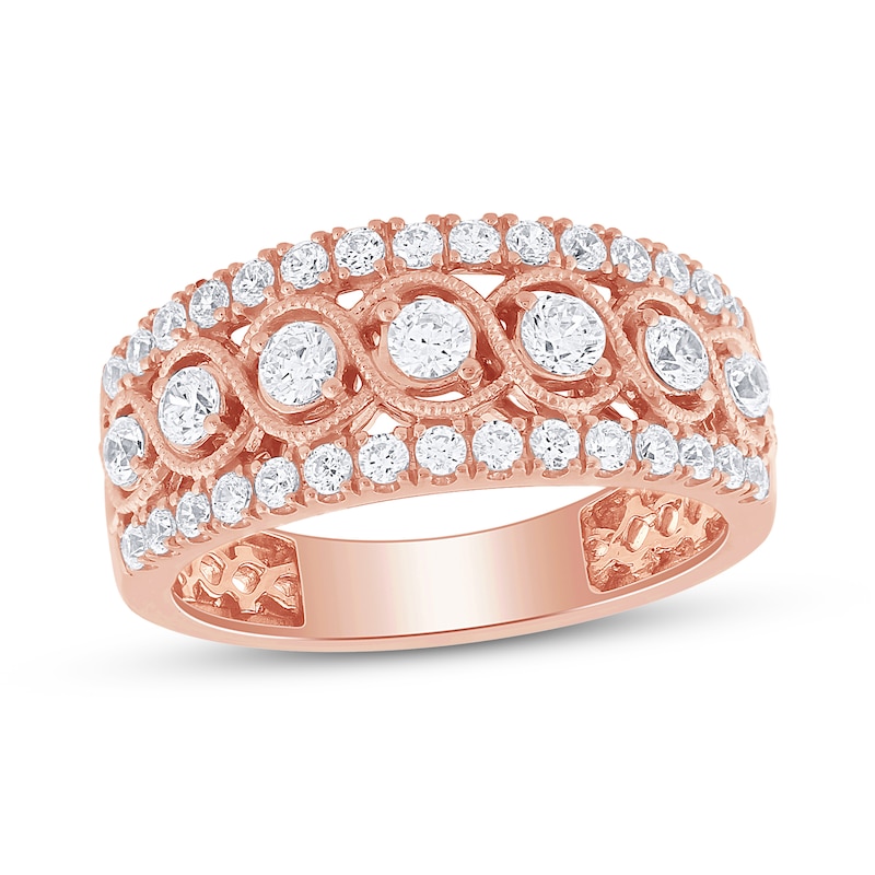 Main Image 1 of Previously Owned Diamond Anniversary Band 1 ct tw Round-cut 10K Rose Gold
