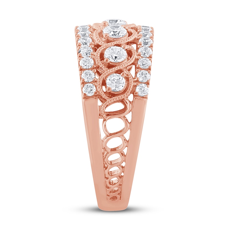 Main Image 3 of Previously Owned Diamond Anniversary Band 1 ct tw Round-cut 10K Rose Gold