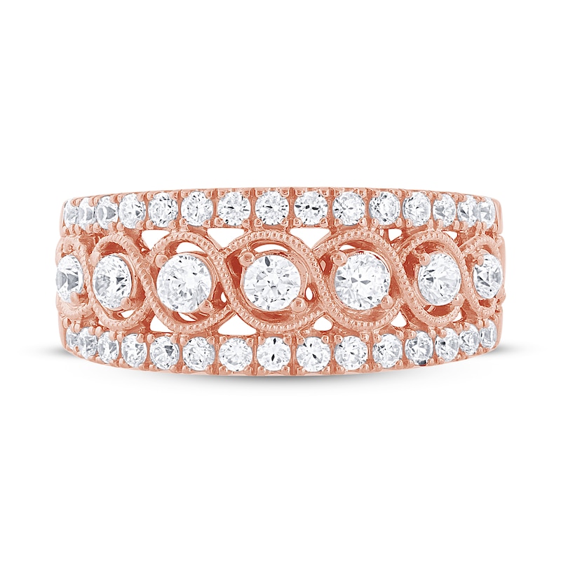 Main Image 4 of Previously Owned Diamond Anniversary Band 1 ct tw Round-cut 10K Rose Gold
