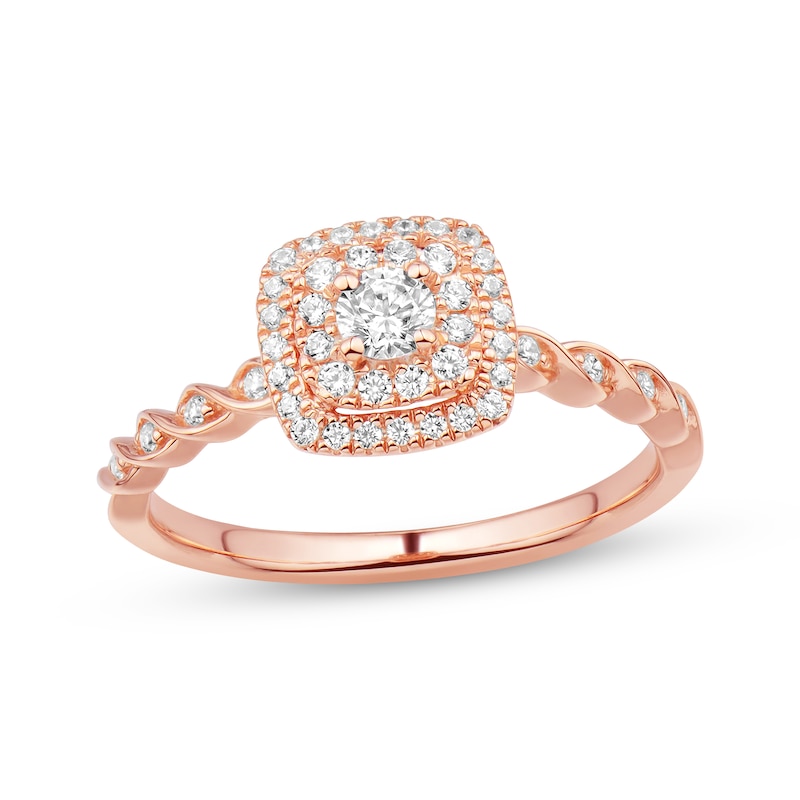 Main Image 1 of Previously Owned Diamond Engagement Ring 1/3 ct tw Round-cut 10K Rose Gold