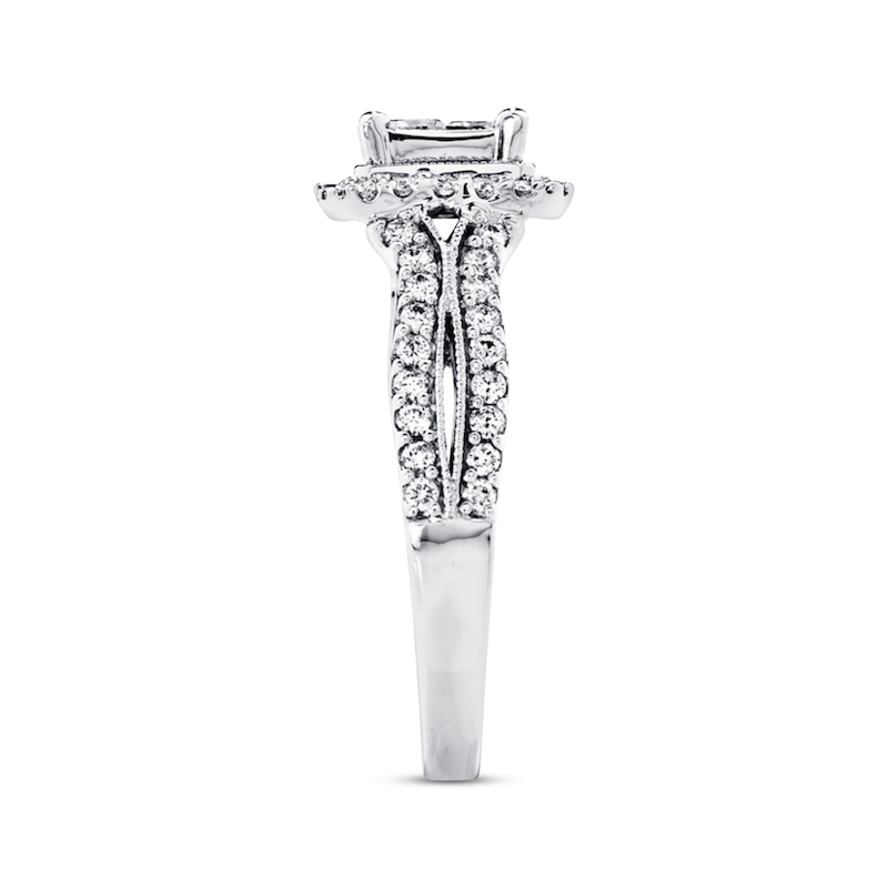 Previously Owned Diamond Engagement Ring 1 ct tw Princess & Round-cut 14K White Gold