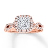 Thumbnail Image 1 of Previously Owned Diamond Ring 5/8 ct tw Princess/Round-cut 14K Two-Tone Gold