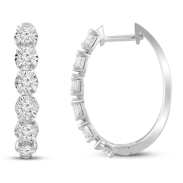Previously Owned Diamond Hoop Earrings 1 ct tw 10K White Gold