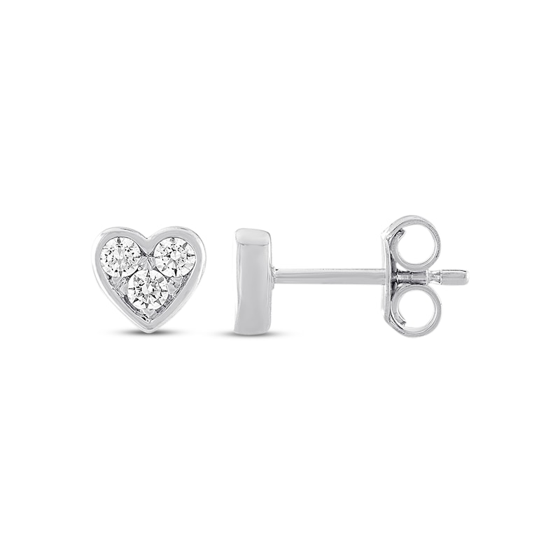 Previously Owned Diamond Heart Earrings 1/4 ct tw Round-cut 10K White Gold