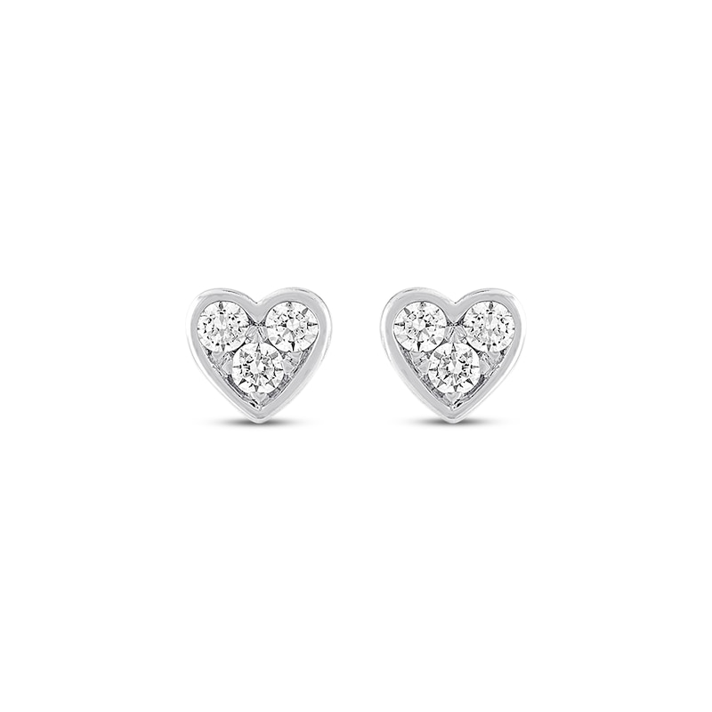 Previously Owned Diamond Heart Earrings 1/4 ct tw Round-cut 10K White Gold