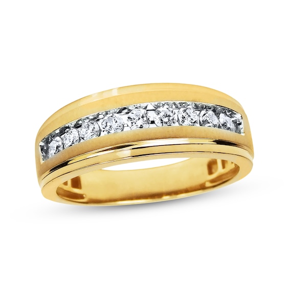Previously Owned Men's Diamond Wedding Band 1/ ct tw 10K Yellow Gold