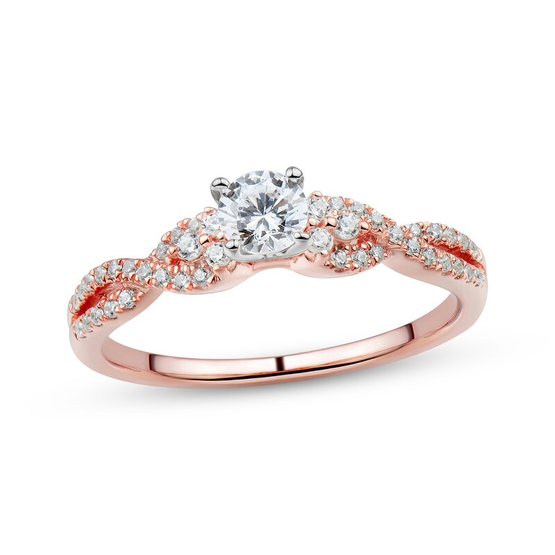 Main Image 1 of Previously Owned Diamond Engagement Ring 1/2 ct tw Round-cut 14K Rose Gold