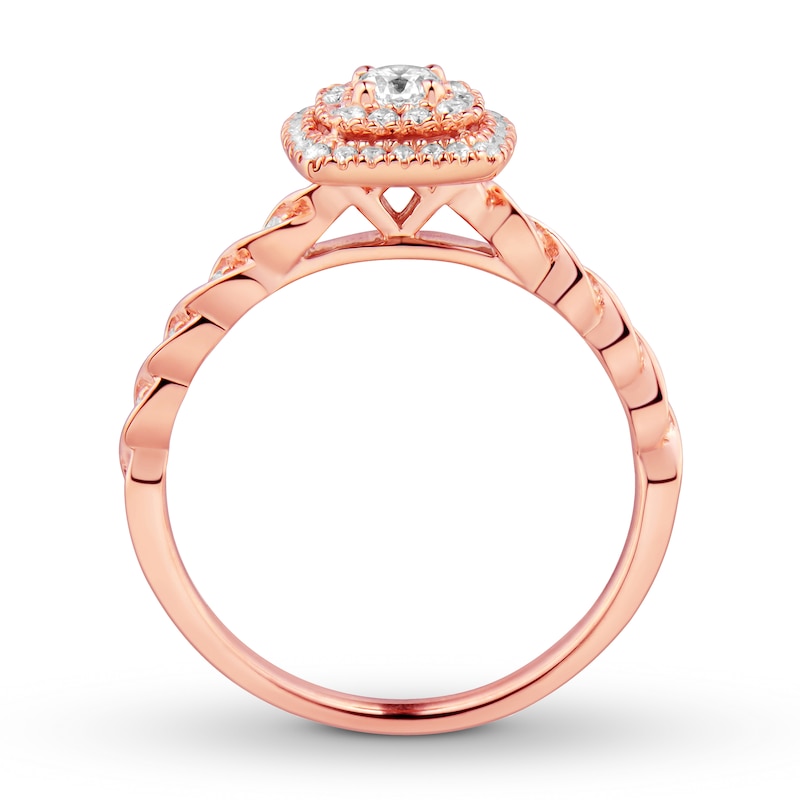 Main Image 2 of Previously Owned Diamond Engagement Ring 1/3 ct tw Round-cut 10K Rose Gold Size 10