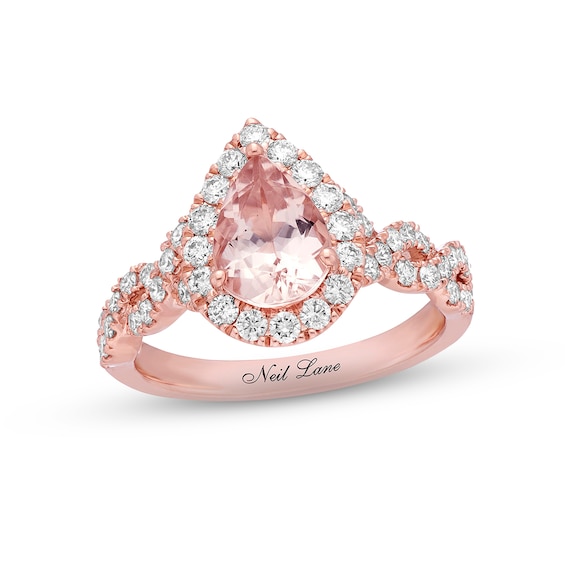Previously Owned Neil Lane Morganite Engagement Ring 3/4 ct tw Diamonds 14K Gold Size 9.5