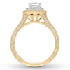 Previously Owned Neil Lane Engagement Ring 1-1/2 ct tw Princess & Round-cut Diamonds 14K Two-Tone Gold