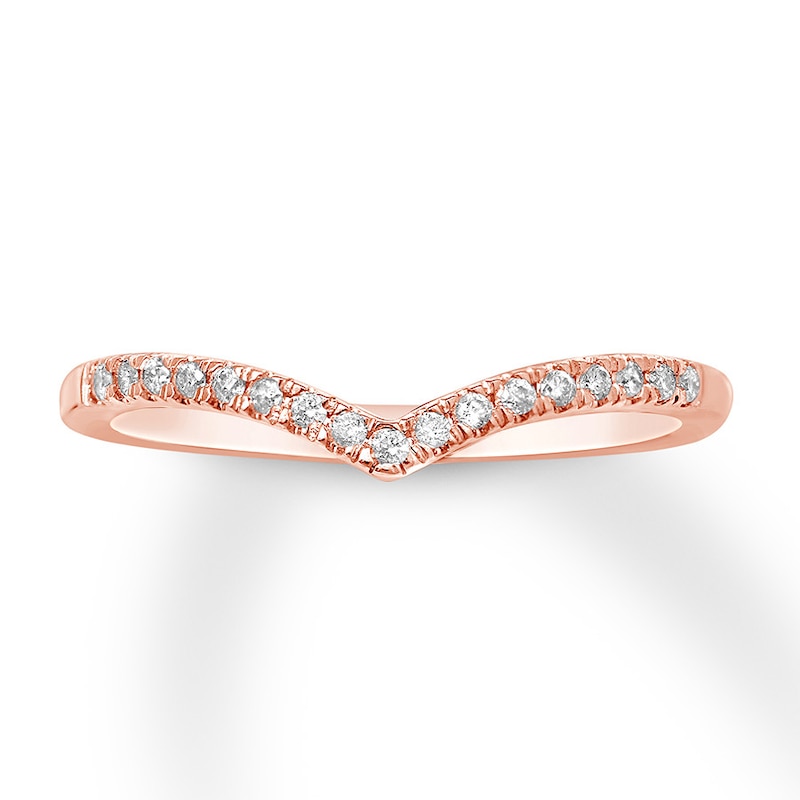 Main Image 1 of Previously Owned Diamond Anniversary Band 1/10 ct tw Round-cut 10K Rose Gold - Size 4