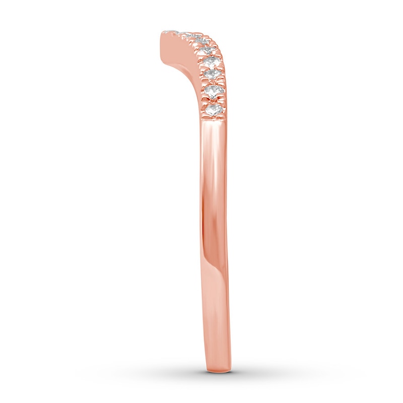 Main Image 3 of Previously Owned Diamond Anniversary Band 1/10 ct tw Round-cut 10K Rose Gold - Size 4