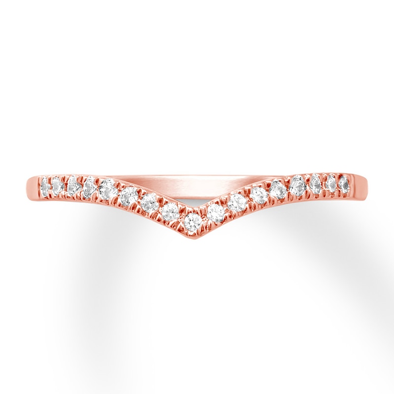 Main Image 4 of Previously Owned Diamond Anniversary Band 1/10 ct tw Round-cut 10K Rose Gold - Size 4