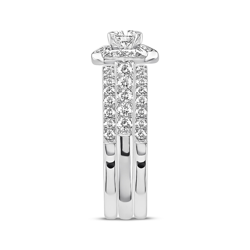 Previously Owned Diamond Bridal Set 1-1/3 ct tw Princess & Round 14K White Gold