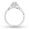 Thumbnail Image 2 of Previously Owned Diamond Engagement Ring 3/8 ct tw Princess/Round 10K White Gold Size 9.75