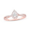 Previously Owned Diamond Engagement Ring 1/2 ct tw Pear & Round 14K Rose Gold