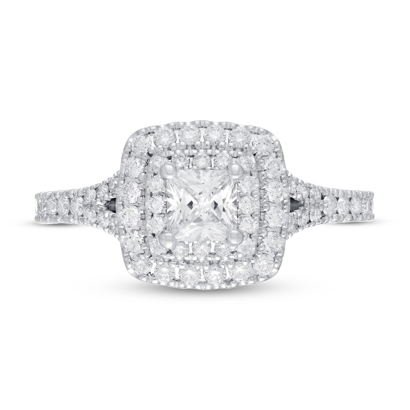 Main Image 3 of Previously Owned Neil Lane Premiere Diamond Engagement Ring 1 ct tw Princess & Round-cut 14K White Gold - Size 4