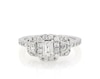 Thumbnail Image 1 of Previously Owned Diamond Engagement Ring 1 ct tw Emerald/Round 14K White Gold