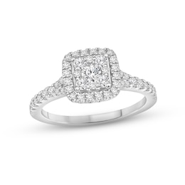 Previously Owned Diamond Engagement Ring 3/4 ct tw Round-cut 10K White Gold