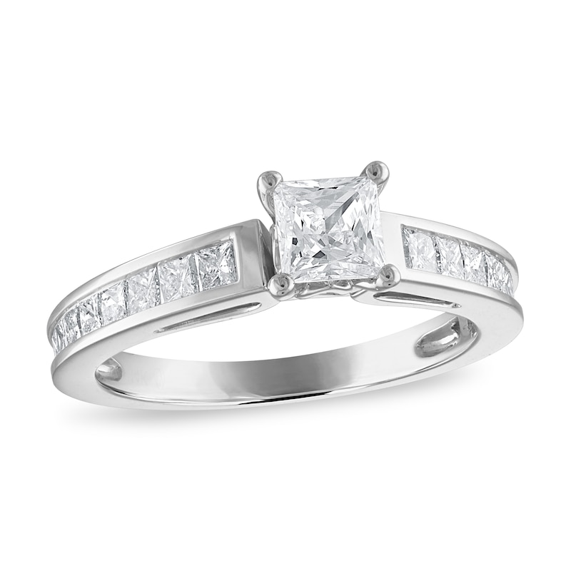 Main Image 1 of Previously Owned Diamond Engagement Ring 1-1/4 ct tw Princess-cut 14K White Gold