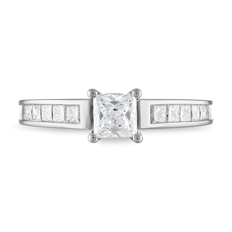 Main Image 3 of Previously Owned Diamond Engagement Ring 1-1/4 ct tw Princess-cut 14K White Gold