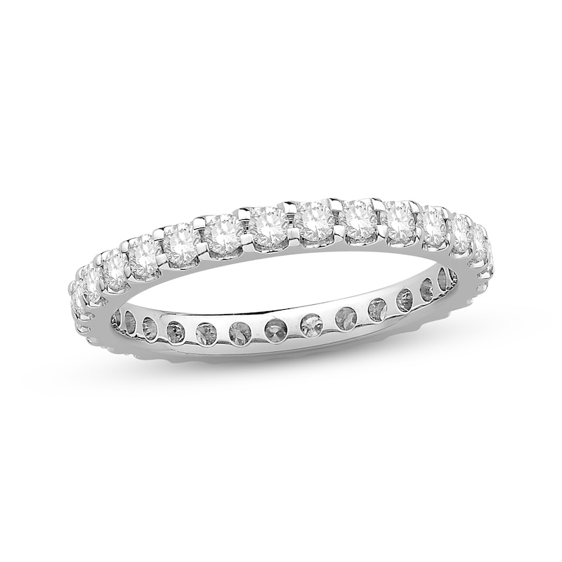 Main Image 1 of Previously Owned Diamond Eternity Ring 1 ct tw Round-cut 14K White Gold Size 4.5