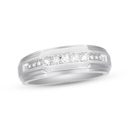 Previously Owned Men's Diamond Wedding Band 1/4 Carat tw 10K White Gold
