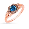 Thumbnail Image 1 of Previously Owned Le Vian Blue Topaz 1/5 ct tw Diamonds 14K Strawberry Gold Ring