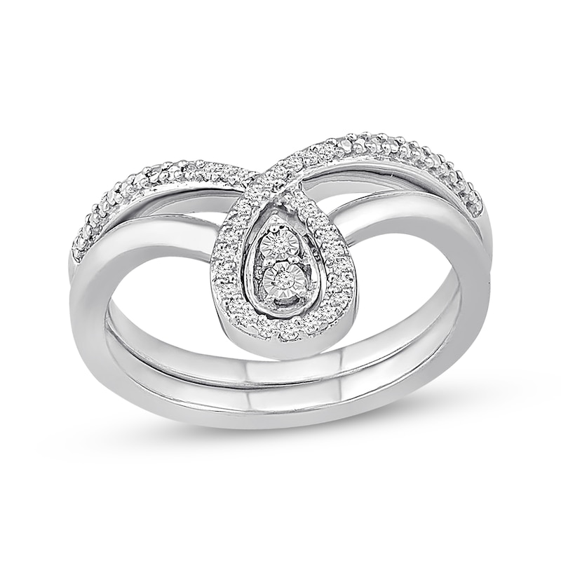 Main Image 1 of Previously Owned Convertibilities Diamond Rings 1/10 ct tw Sterling Silver