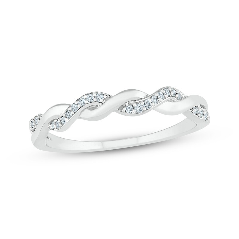 Main Image 1 of Previously Owned Diamond Anniversary Band 1/10 ct tw Round-cut 10K White Gold