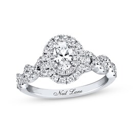 Previously Owned Neil Lane Bridal Diamond Ring 1-1/6 ct tw Oval & Round-cut 14K White Gold