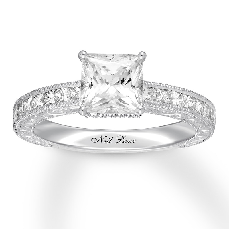 Previously Owned Neil Lane Diamond Engagement Ring 2 ct tw Princess & Round-cut 14K White Gold - Size 5.5