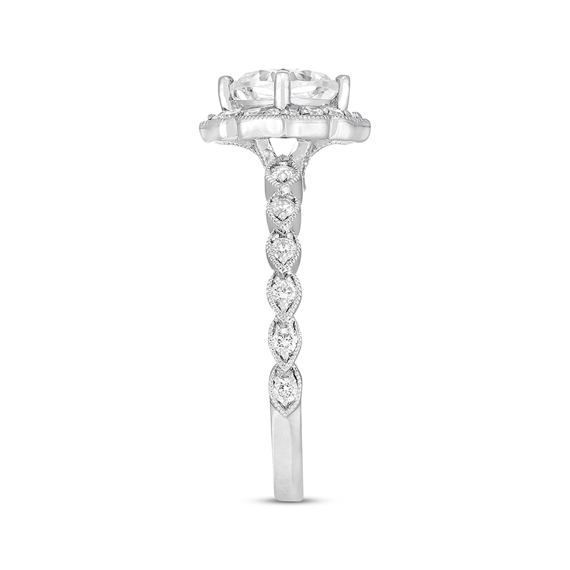 Main Image 2 of Previously Owned Neil Lane Diamond Engagement Ring 1-1/3 ct tw Cushion & Round-cut 14K White Gold Size 5