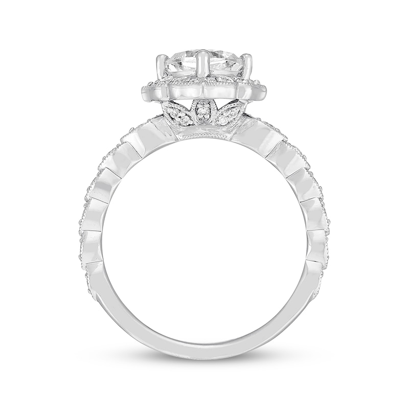 Previously Owned Neil Lane Diamond Engagement Ring 1-1/3 ct tw Cushion & Round-cut 14K White Gold - Size 5